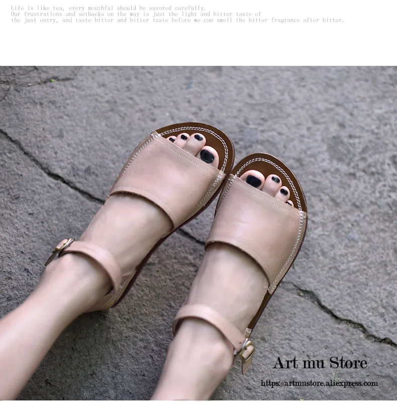 Artmu/удобные простые женские сандалии из воловьей кожи на плоской подошве; сандалии для отдыха на мягкой подошве; Новая Кожаная обувь ручной работы с пряжкой; 8312