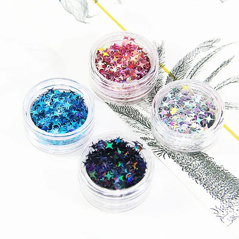

Mini Colorful DIY Four Star Glitter Slime Accessories Clay Sprinkles Clear Crystal Slime Supplies Gift Toy For Kids Adults