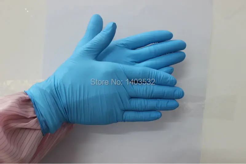 50 пар/упак. антистатический одноразовый Нитриловый экзамены рабочие перчатки без порошка резиновые латексные медицинские уплотненные длина перчаток 9 дюймов