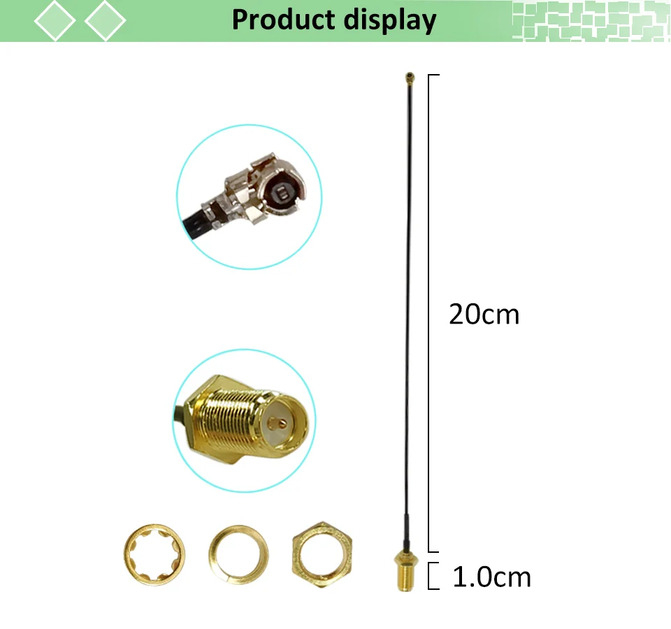 20шт 2,4 GHz антенна wifi RP-SMA разъем 3dBi Wi fi 2,4G Antena+ IPX к RP-SMA Jack Мужской удлинитель косичка кабель