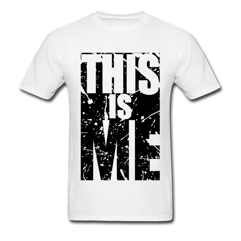 This-is-Me190619Y Fashion Casual Tops Shirt Round Collar Fall All Cotton Short Sleeve T-Shirt for Students Printed On Tees This-is-Me190619Y white