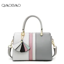 QIAOBAO сумка через плечо Корейская версия натуральная кожа Минималистичная платиновая сумка хит цвет кожаная сумка женская сумка