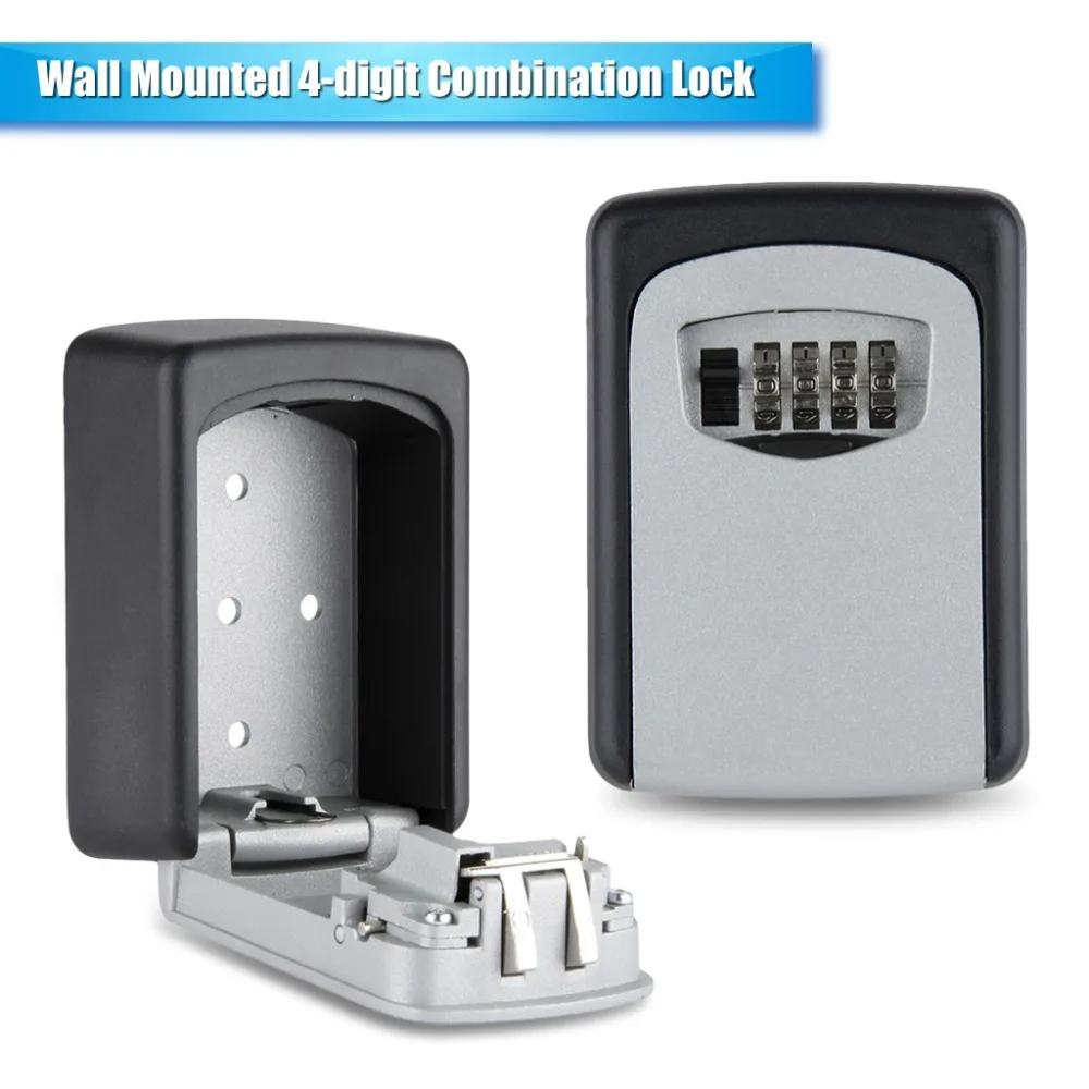

New Digital Wall Mount Key Storage Box Combination Lock Zinc Alloy With Fixing Screws 5 Keys Security Organizer Boxes