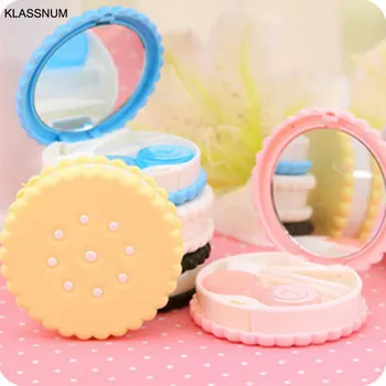 

New Eyewear Cases Travel Cute Cartoon Cookies Shape Contact Lens Case Box Container Holder