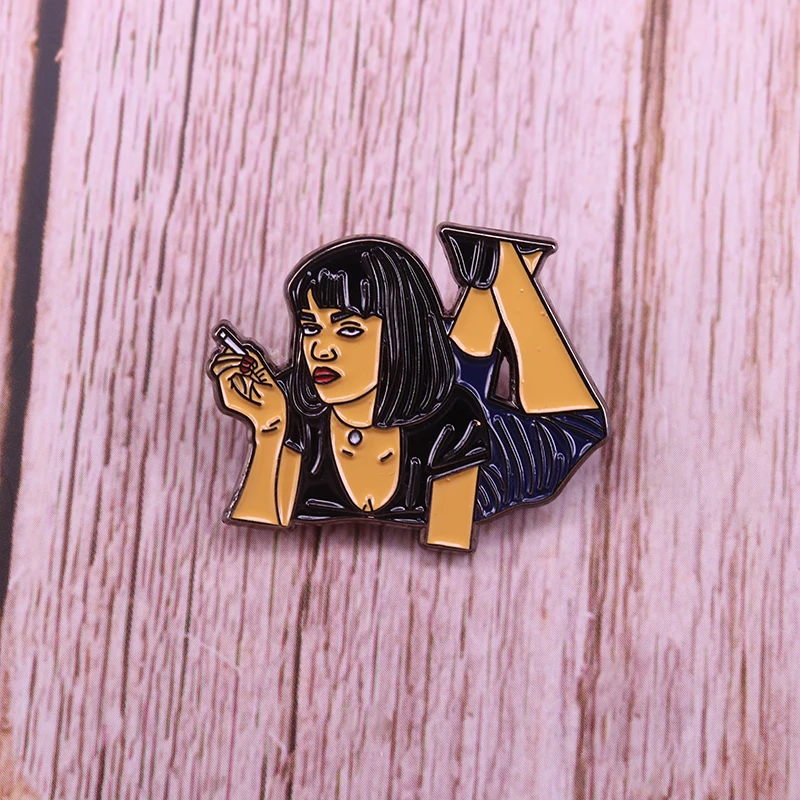 Брошь из целлюлозы Mia walace забавный значок фильма Поп культура подарок на день