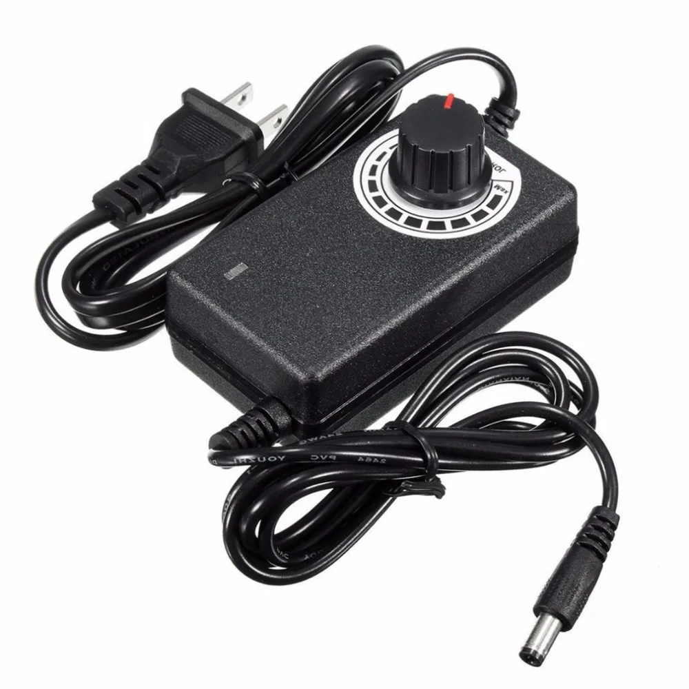 

24W 1A 9-24V AC/DC Adjustable Power Supply Adapter with Knob Motor Speed Controller Volt Regulator US Plug Adapter