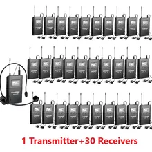 Takstar WTG-500/WTG 500 UHF PLL Беспроводной аудио системы Рабочий диапазон до 100 м для путеводитель 1 передатчик+ 30 приемники