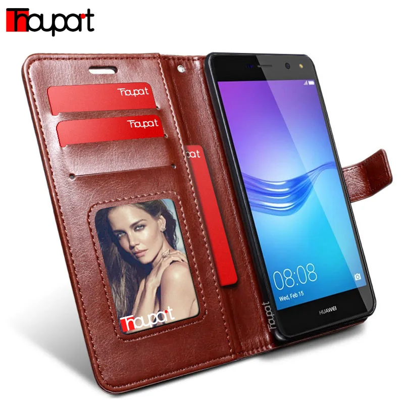 

Thouport For Huawei Y5 2017 Case Leather Phone Cover Photo Frame Flip Wallet Cases For Huawei Y5 2017 ( Y6 2017 ) MYA-L22