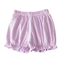 Летние милые однотонные Шорты для маленьких девочек повседневные полипропиленовые трусы шорты, брюки