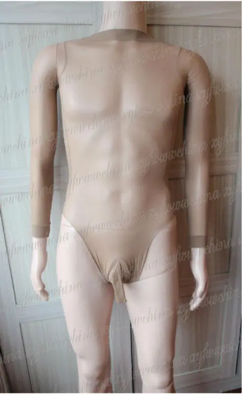 

Ultra sheer arbitrarily cutting Men Bikini Long-sleeved bodystockings SW09E003L