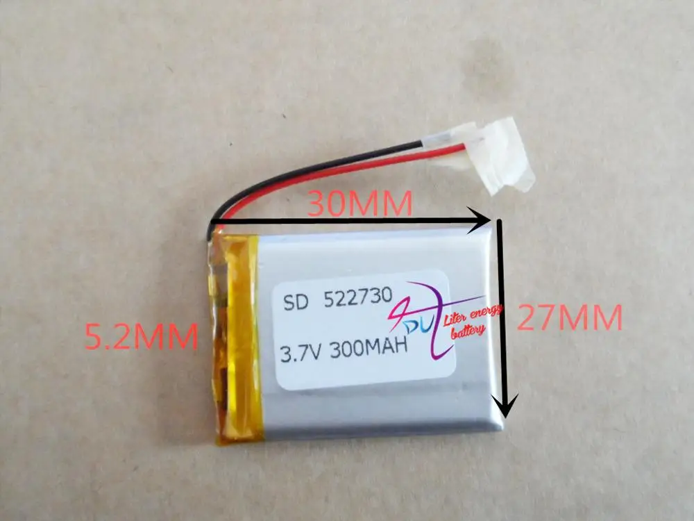 

best battery brand 3.7V lithium polymer battery 522730 502730 MP3 Bluetooth stereo sound card 300mAH