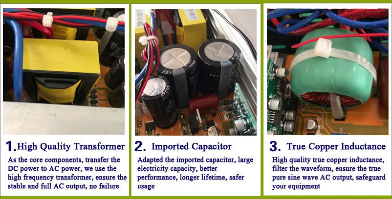 1000 Вт Чистая Синусоидальная волна инвертор, DC 12 V/24 V/48 V к AC 110 V/220 V, несеточный солнечный инвертор, преобразователь напряжения с зарядным устройством/UPS