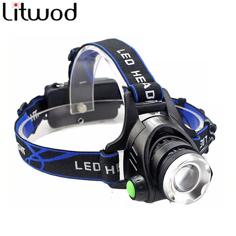 Litwod 568D светодиодный налобный фонарь алюминиевый XM-L L2/T6 Zoom светодиодный налобный светильник головной вспышка светильник настраиваемый налобный фонарь 18650 батарея передний светильник - Испускаемый цвет: OPtion A