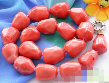 

1011 massive pink coral bead NECKLACE