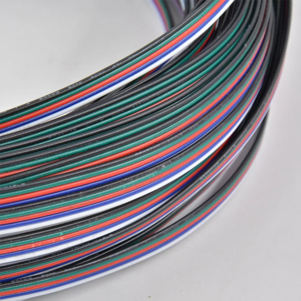 Удлинительный кабель 100 м 5 pin 18 20 22 AWG 20AWG белый/синий/красный/зеленый/черный разъем