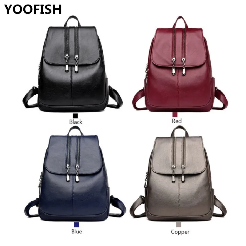 

New Waterproof Fashion PU Leather Women's Backpack Minimalist leisure travel bag handiness student bag free shipping XZ-176.