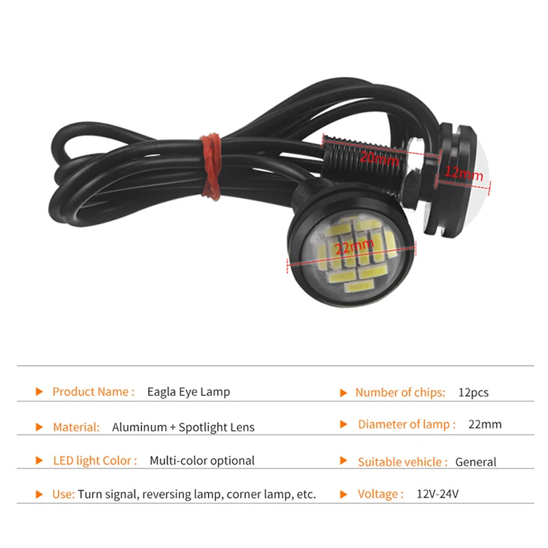 Adeeing 2 шт. светодиодный 4014 12SMD 23 мм DRL Дневной ходовой водонепроницаемый светильник автомобильная лампа герметичность пылезащитный r30