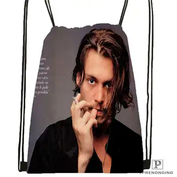 

Custom johnny-depp @01-Drawstring Backpack Bag Cute Daypack Kids Satchel (Black Back) 31x40cm#180611-03-123
