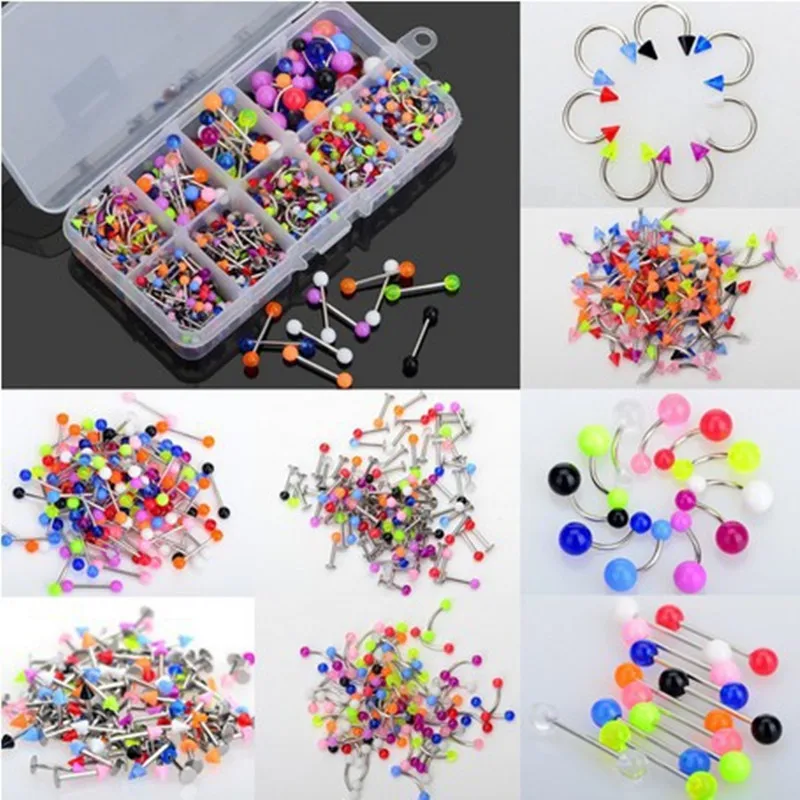 Wholesale Piercing Jewellery 90Pcs/lot Stainless Steel Lip Labret Piercing Nose Rings Tragus