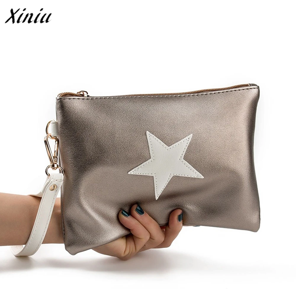 

New handbag Women Envelope Bag Day Cluthes Bags Zipper Coin Purse Wallet Card Holders Stars Pattern Handbag bolsa feminina