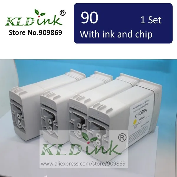 [KLD Ink] Compatible 90 C5058A C5061A C5063A C5065A ink cartridge for Designjet 4000 4020 4500 4520 printer photo