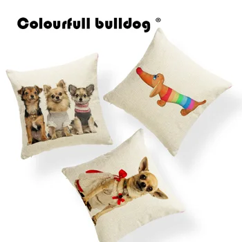 

Golden Retriever Animal Dachshund Cushion Cover Chihuahua Pugs Pillows Chic Home Decor Throw Pillow Cushion 18Inch Cotton Blend