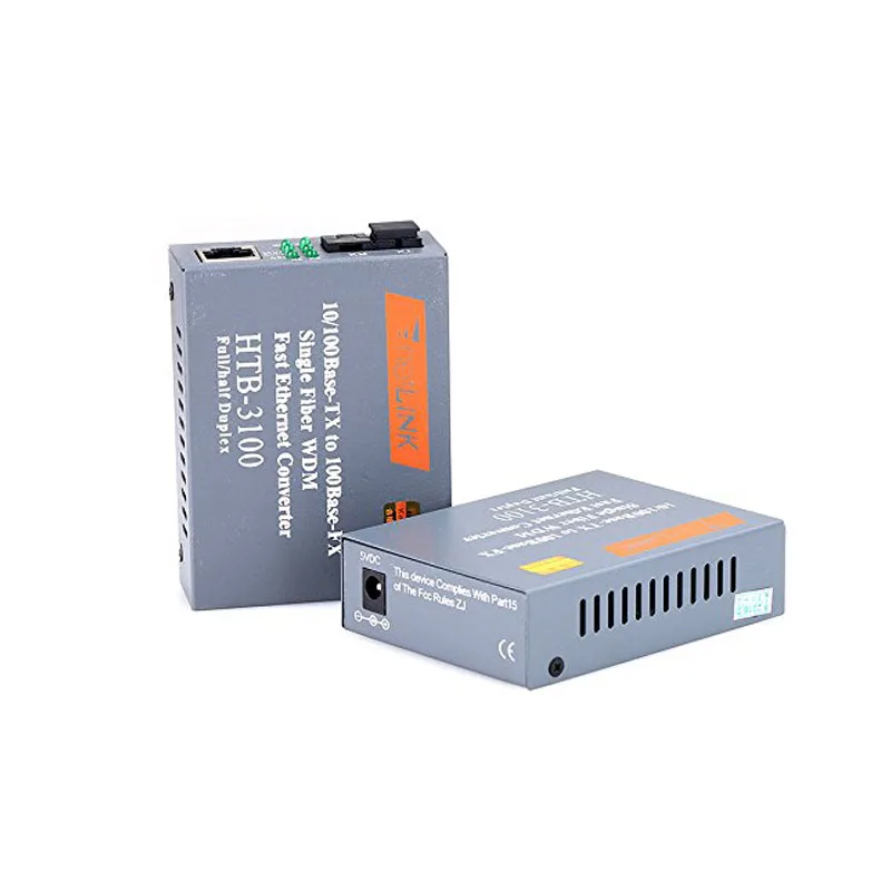 Поставка 1 двойной HTB 3100AB 10/100M Base TX оптический волоконный Ethernet медиа конвертер 25km SC
