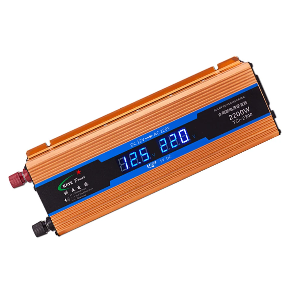  Inversor de corriente de automóviles de 2200W 12 V CA 220 V cargador Convertidor para coche 12 volt