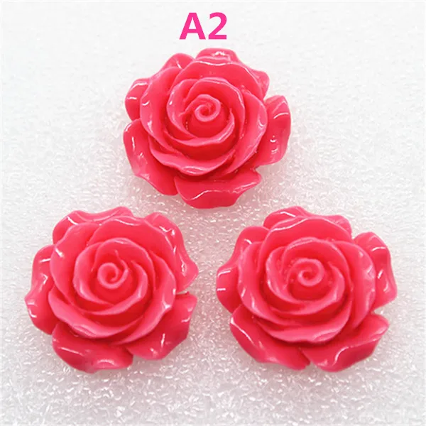 10pcs 28mm Resin Camellia Flower Flatback Cabochon DIY Scrapbooking Decorative Craft Making,15 Colors to Choose