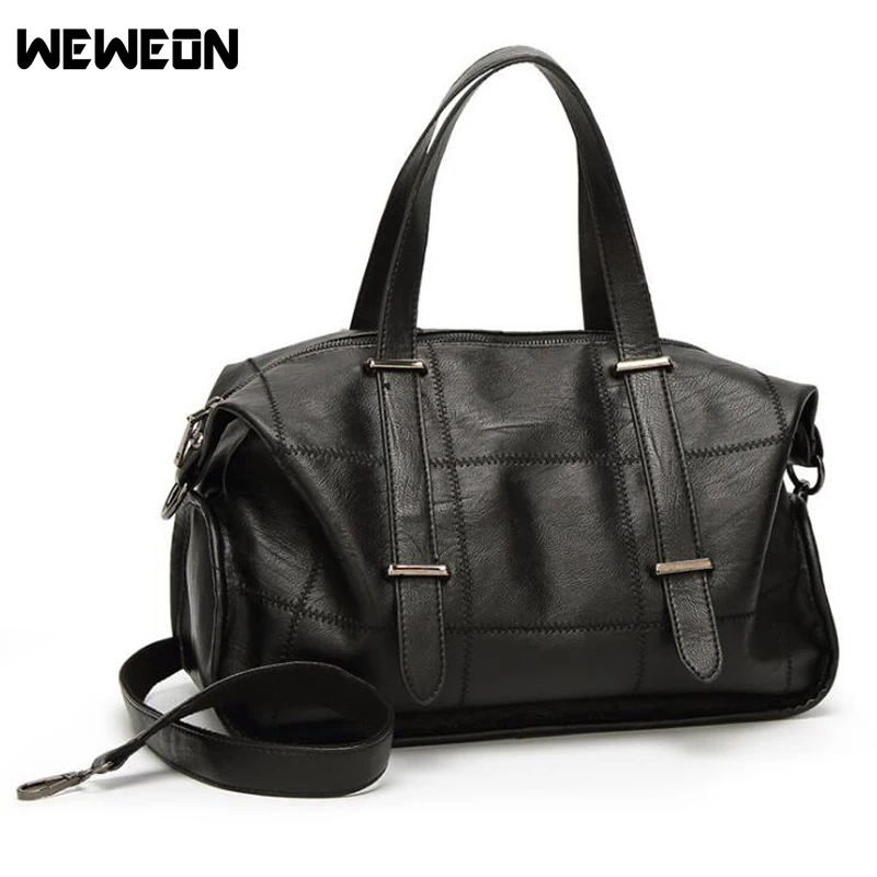 Leather Women's Sports Bag Gym HandBag Fitness Travel Bag Workout