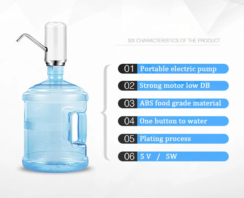 Диспенсер De Agua Embotellada 5L 7.5L 4.5L холодный кран для бутылки автоматический Eelectric Портативный питьевой диспенсер для водяного насоса 003