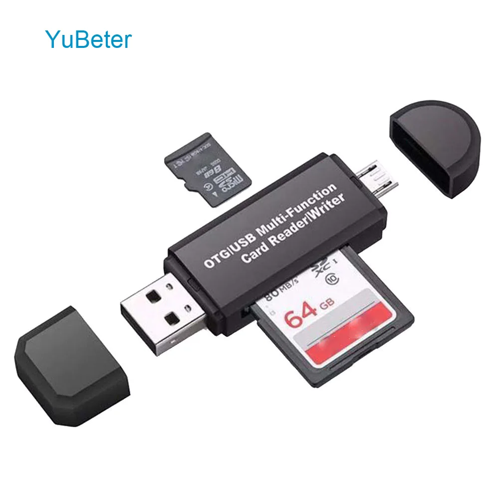

YuBeter Multifunction USB 2.0 Card Reader SD Micro SD TF OTG Memory Card Reader Adapter for Android Smartphone Laptop PC Tablet