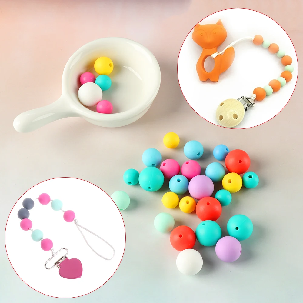 

10/30 pieces/set 14mm Hexagon Solid Silicone Beads Teething Baby Teether Baby DIY Toy Baby shower Gift Necklace Pacifier Chain