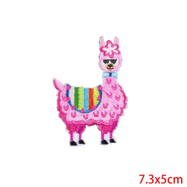 Prajna-parches bordados de dibujos animados de ovejas y alpacas, parche de tela aplique, pegatinas en la ropa a rayas Prajna-parches bordados de dibujos animados de ovejas y alpacas, parche de tela aplique, pegatinas en la ropa a rayas