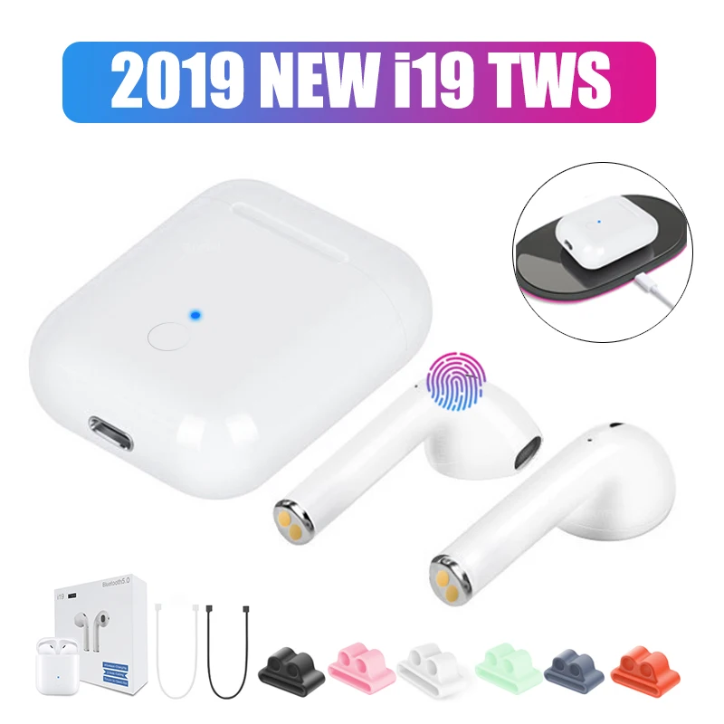 

New 2019 Earbuds I19 TWS Touch Control TWS True 5.0 Bluetooth Earphone Ear Air Pods Wireless Charging Box Case Stereo Headset