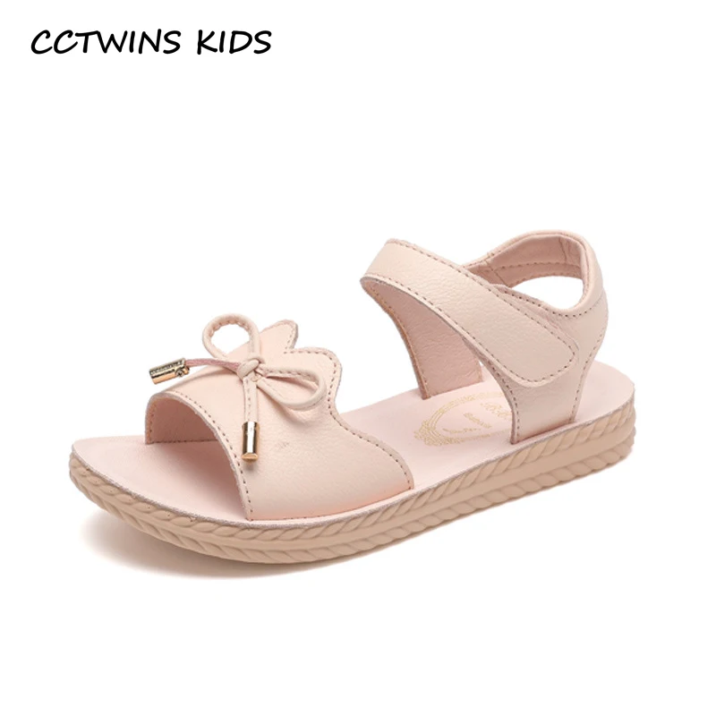 

CCTWINS Kids Shoes 2019 Summer Girls Fashion Beach Shoes Butterfly Genuine Leather Children Flat Baby Barefoot Sandals BS101