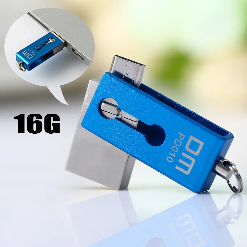 Stylish 2 in 1 DM PD010 16G 32GB USB 2.0 to Micro USB U Disk Memory