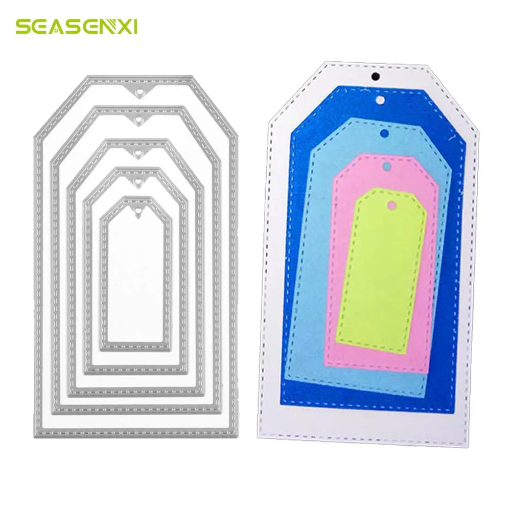 

Label Frame Metal Cutting Dies Christmas Gift Tags Stencil DIY Scrapbooking Album Card Embossing Craft Dies Cut 2018