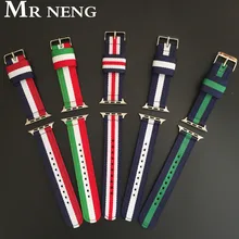 MR NENG нейлоновый ремешок для apple watch Band 42 мм 38 мм для iWatch serise 4S 3 2 1 ремешок для часов 44 42 мм мужские или женские ремешки для часов
