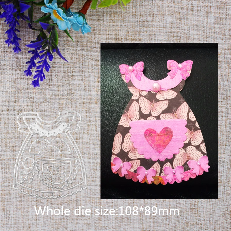 

New Arrival Butterfly Baby Dress Cutting Dies Stencil DIY Scrapbook Photo Album Embossing Decor Paper Card Craft 108x89mm