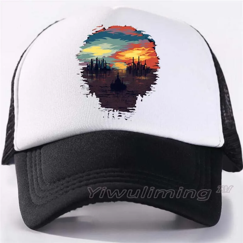 

New Summer Trucker Caps I Want My Blue Sky Cool Summer Black Adult Cool Baseball Mesh Net Trucker Caps Hat for Men Adjustable