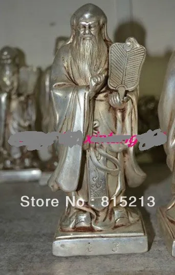 

bi00442 9inches Chinese Tibet Silver handcraft Taoism Lao-Zi statue