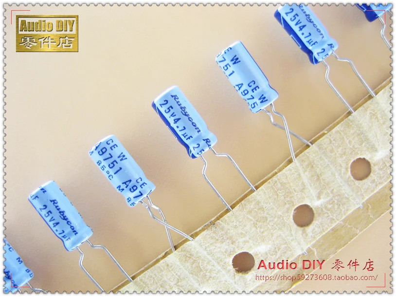 

2018 hot sale 30PCS/50PCS Rubycon Old Sky Blue TWSS (CEW) Series 4.7uF/25V Electrolytic Capacitors free shipping