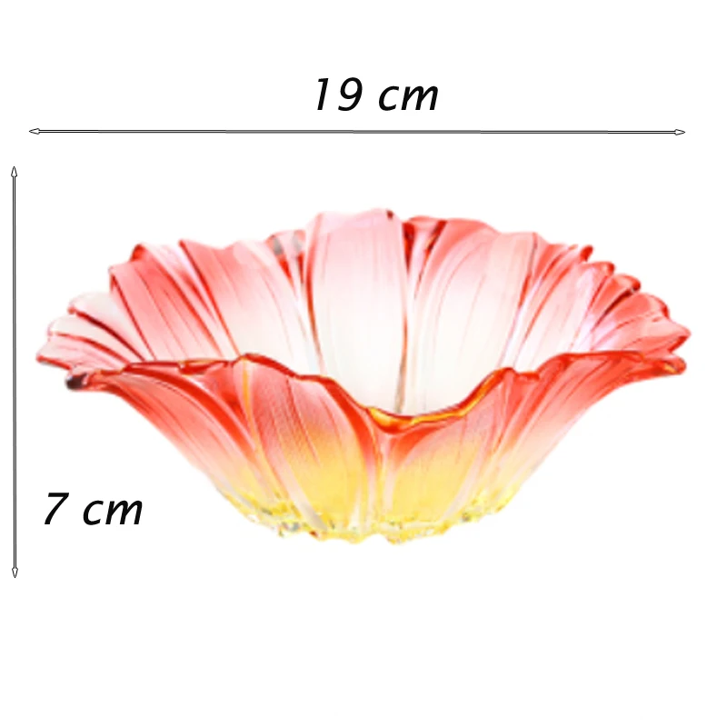 Хрустальные стеклянные сушеные тарелки для фруктов подарочная посуда для дома красивая стильная витражная стеклянная Фруктовая тарелка уникальные украшения для дома форма лоток для хранения - Цвет: small  red