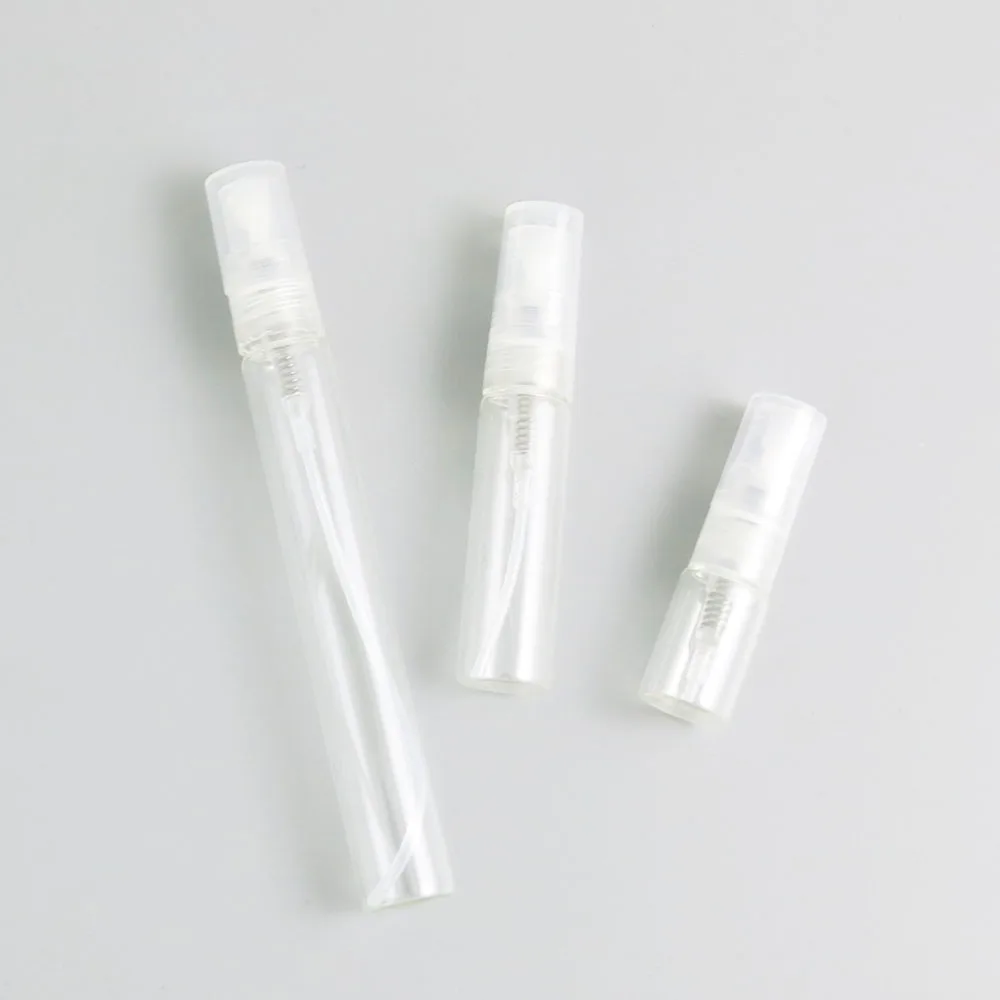 

10pcs x 2ml 5ml 10ml Empty Mini Plastic Spray Perfume Bottle, Small Promotion Sample Perfume Atomizer Cosmetic Containers