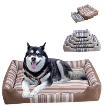 

Linen Fabric Pet Dog Lounger Cushion Cat Kennel Nest Washable Pet Beds for Small Medium Dogs with Removable Mattress