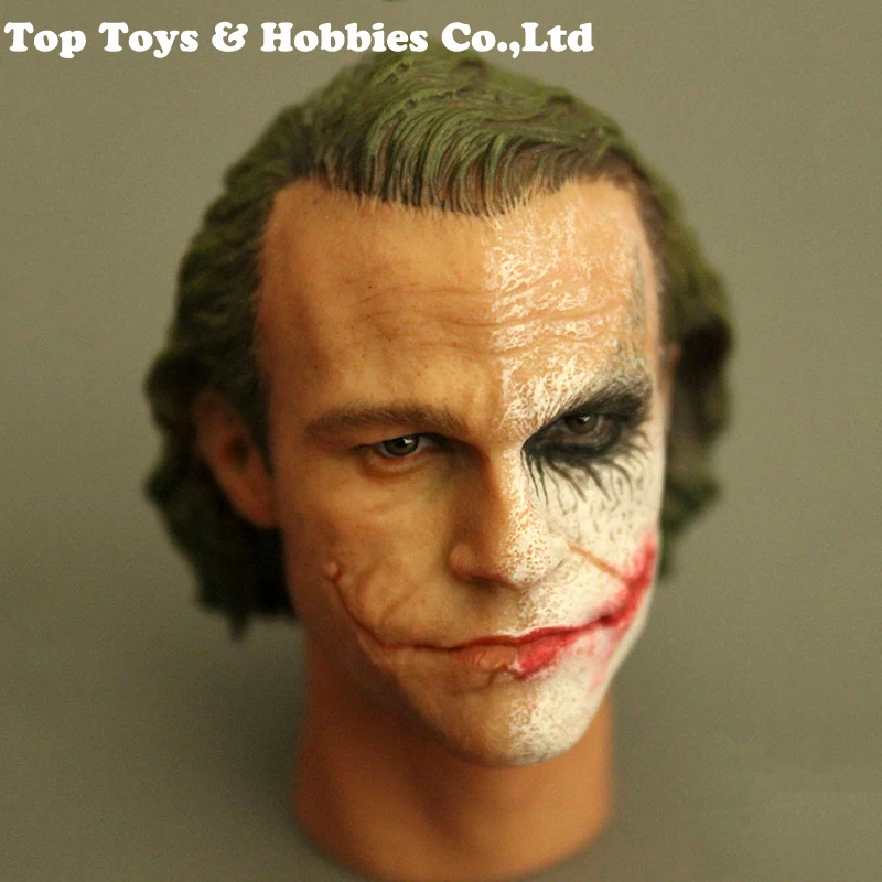 

For collection 1/6 Scale Male Head Sculpt Half Makeup Clown Joker Head Carved Model with Neck Accessory Head Carvings Toys Gift