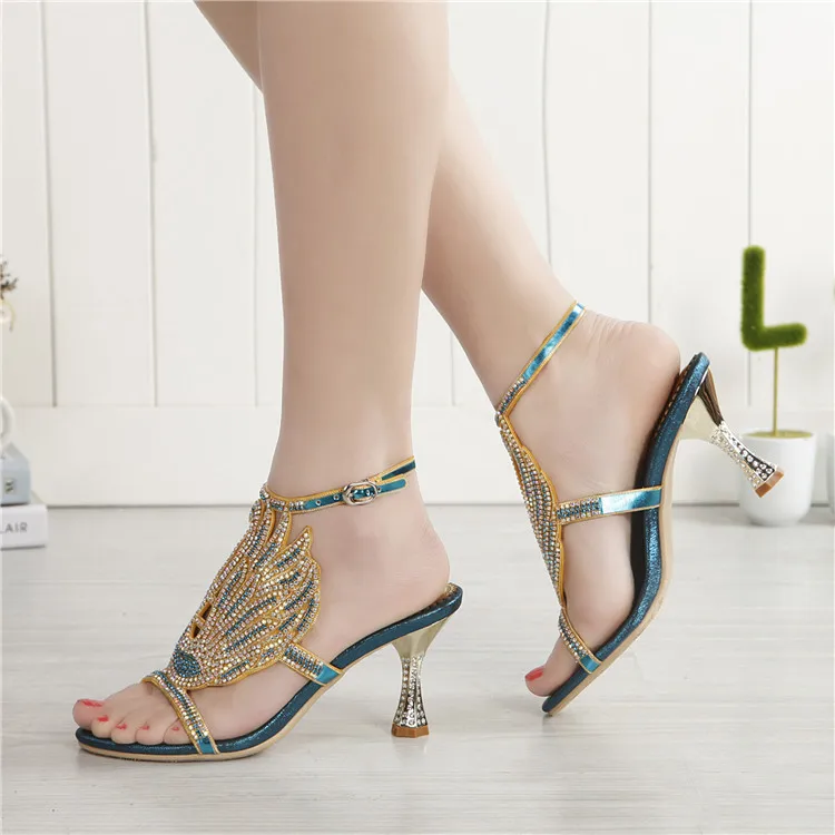 G-sparrow 2018 New Fashion Elegant Wedding High Heel Peep Toe Sandals Female Diamond Sexy Stiletto Rhinestone Womens Shoes6