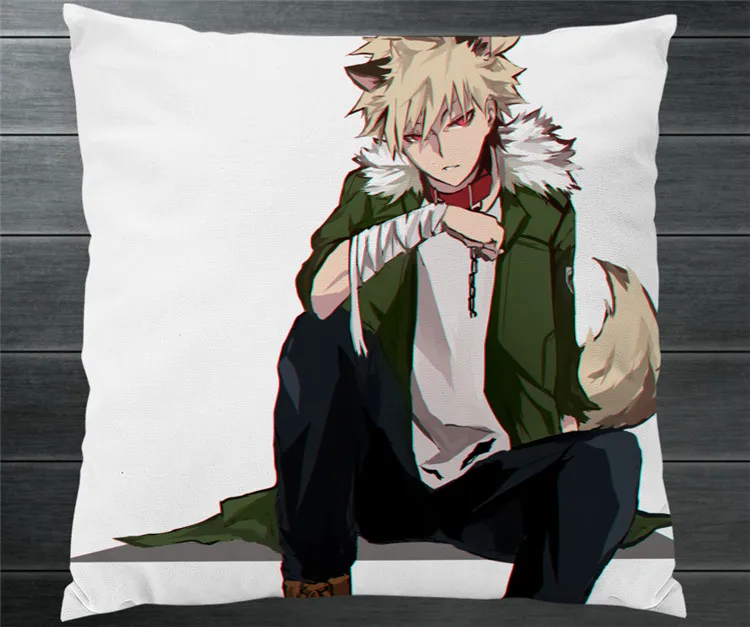 Boku No My Hero Академия Bakugou Katsuki двухсторонняя подушка чехол 40x40 см искусственный