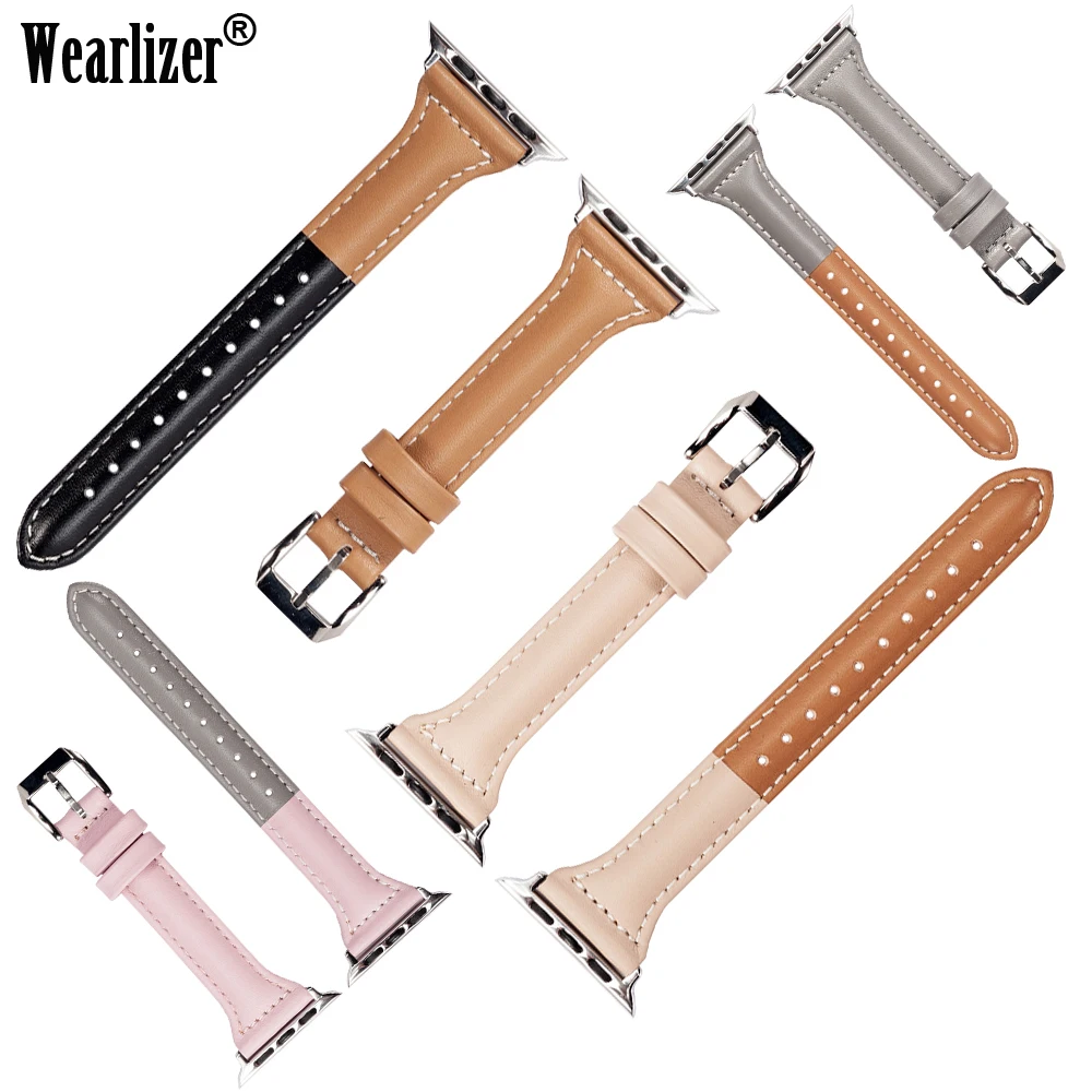 

Wearlizer 2019 Excellent Solid Leather Loop for iwatch 4 3 2 1 Strap for Apple Watch Band 38mm 42mm 40mm 44mm 6 Colors Band